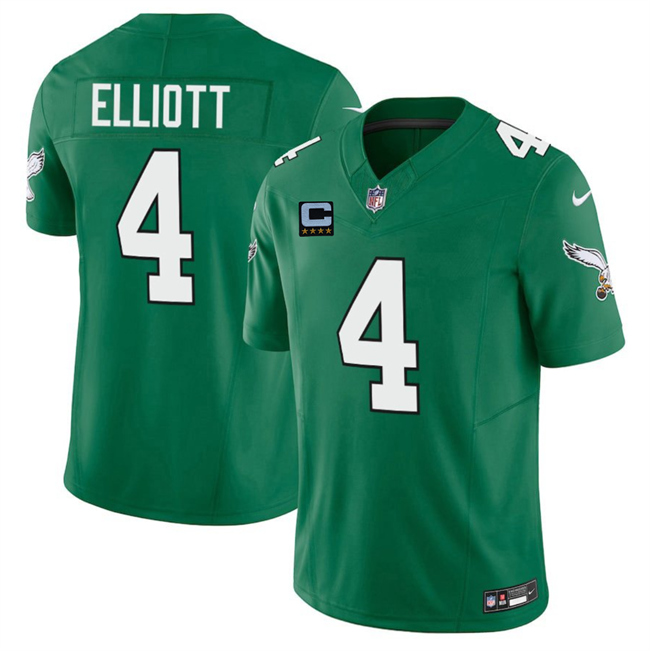 Men's Kelly Green Philadelphia Eagles #4 Jake Elliott 2025 F.U.S.E. With 4-Star C Patch Vapor Untouchable Limited Throwback Stitched Football Jersey